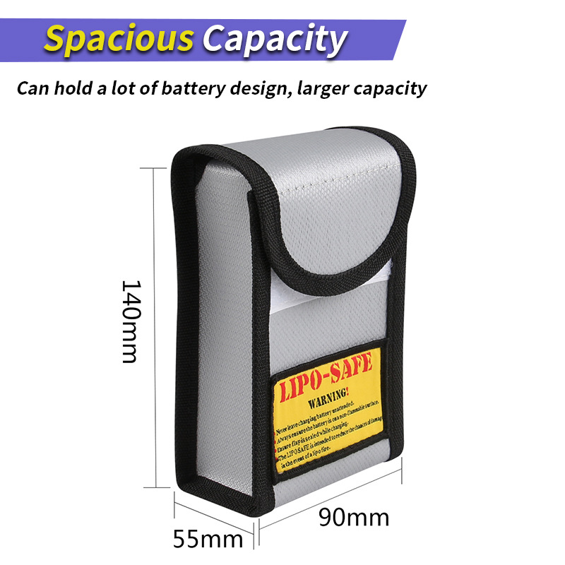 Multi-function Lithium Battery Explosion-proof Bag 1000 MAh Safety Charging Flame-retardant Storage Bag Zipper Fireproof Bag: VIOLET/紫罗兰