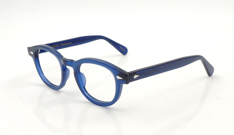 Gafas ovaladas de acetato vintage para hombres, montura de gafas de óptica con gradiente para Miopía: blue