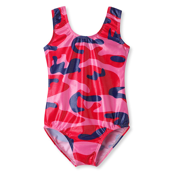 Triangle Gymnastics Sleevess Red Camo Gymnastic Leotards Dancewear Child Ballet Dance Clothing Costumes Leotards: 110