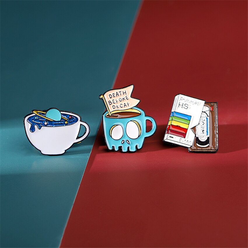 Espresso barista kaffe broche mini metal retro brocheess smuk badge cafe kaffe fødselsdag prerent konkurrence souvenir