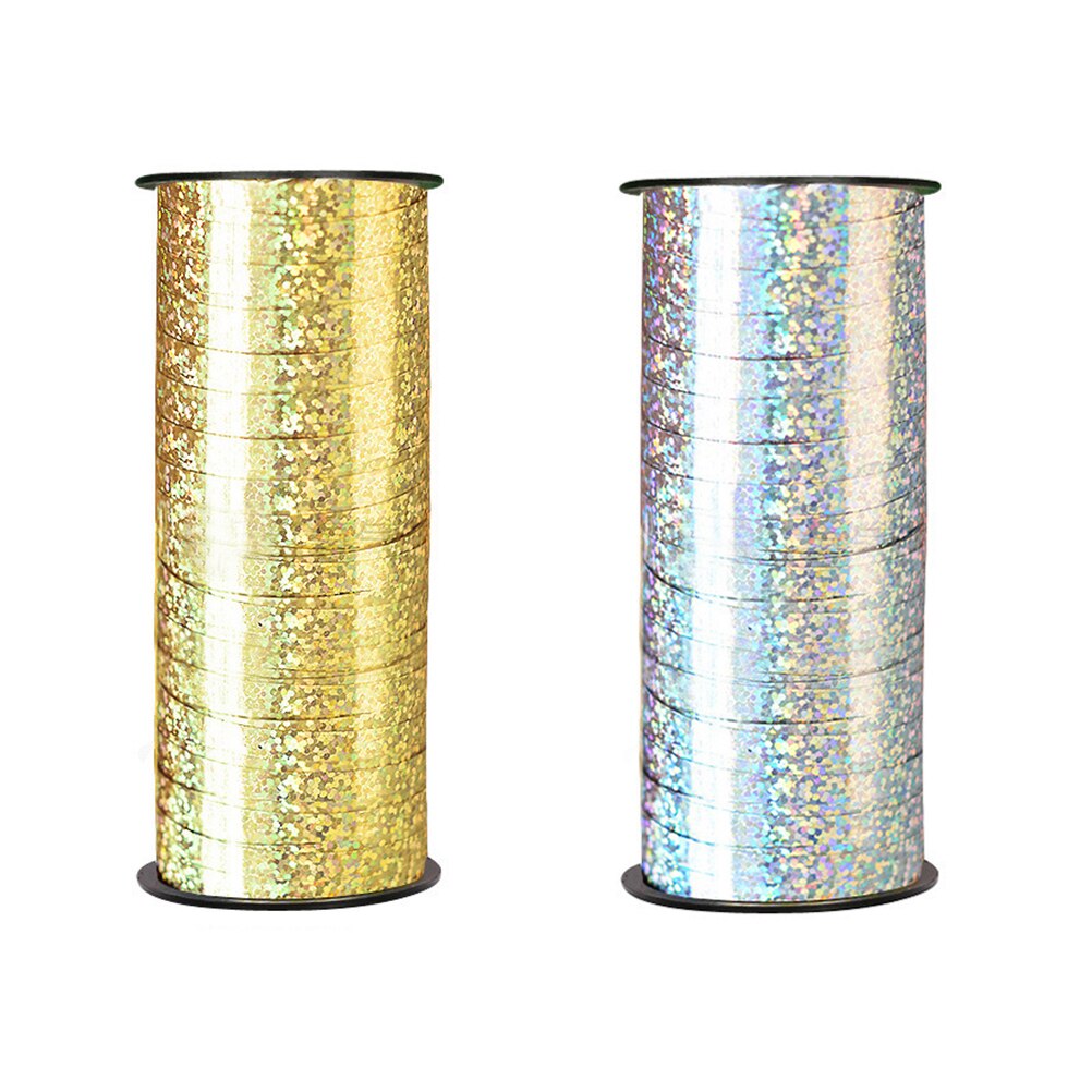 Nicexmas 100 Yard Gekrompen Curling Lint Roll Zilver Ballon Linten Voor Partijen Festival Bloemist Ambachten En Cadeaupapier: 200pcs