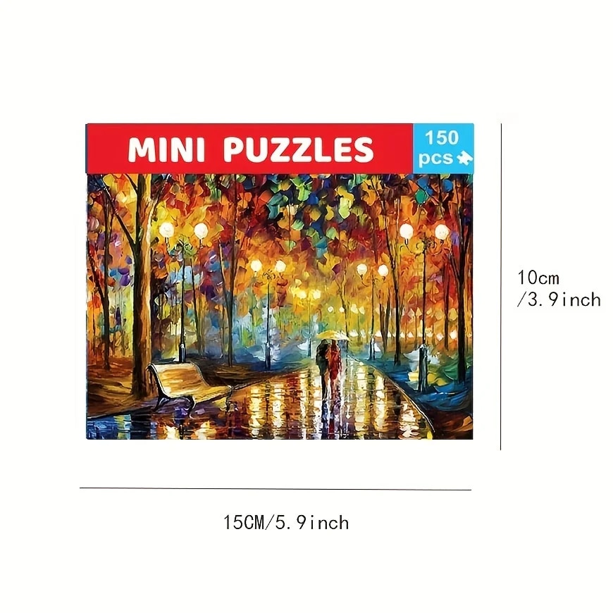 150- piece test tube puzzle, walk in the rain, mini travel puzzle, christmas house, paris tower, new year