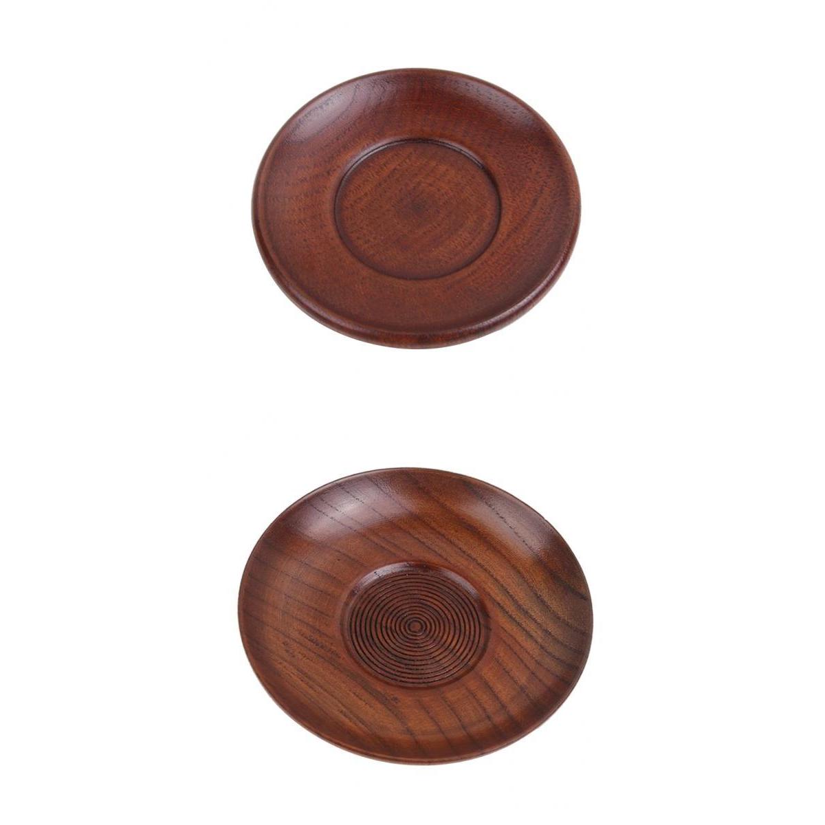 Juego de 2 piezas de pequeño recipiente de madera para salsa de Sushi con sabor a frijol