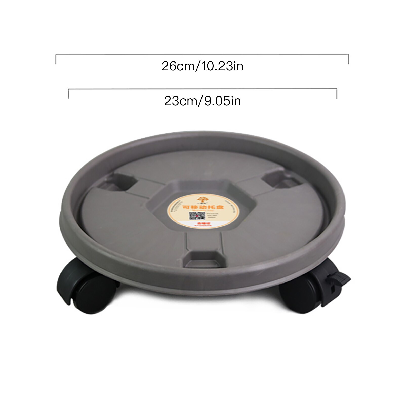Flower Pot Tray Round Plastic Tray Caster Wheels Pallet Tray Vase With Rollers Flower Plant Pot Holder: Grey 260