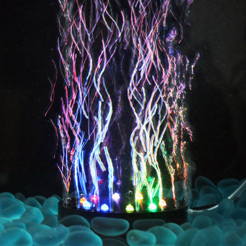 Q9/Q12 Aquarium Air Stone Bubble Light Submersible Fish Tank Air Bubbler LED Light Air Pump Bubble Stone Lamp for Decoration