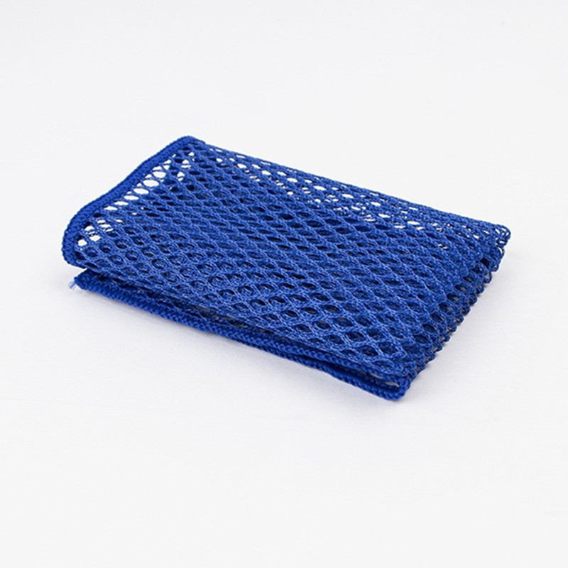 1Pc 30x30cm Microfiber Mesh Wire Dishwashing Cloth Kitchen Degreasing Brush Bowl Scouring Pads Cleaning Tools: Red
