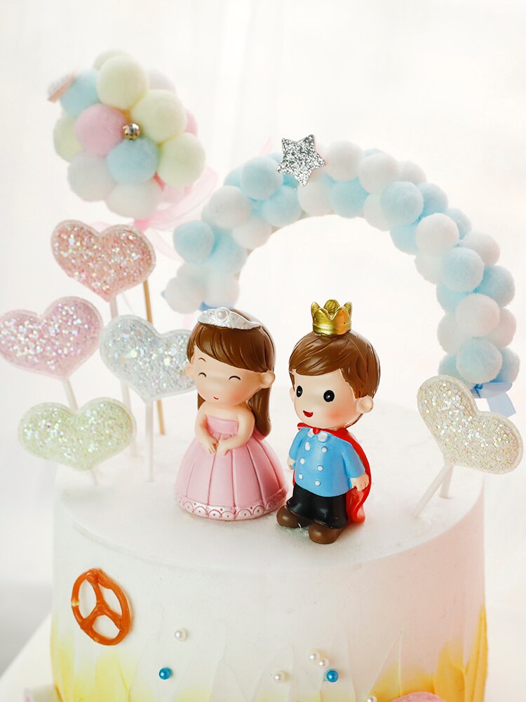 Princesa princesa resina casamento estátua bolo topper para festa de noiva figuras decorativas para casal feliz aniversário bolo topper