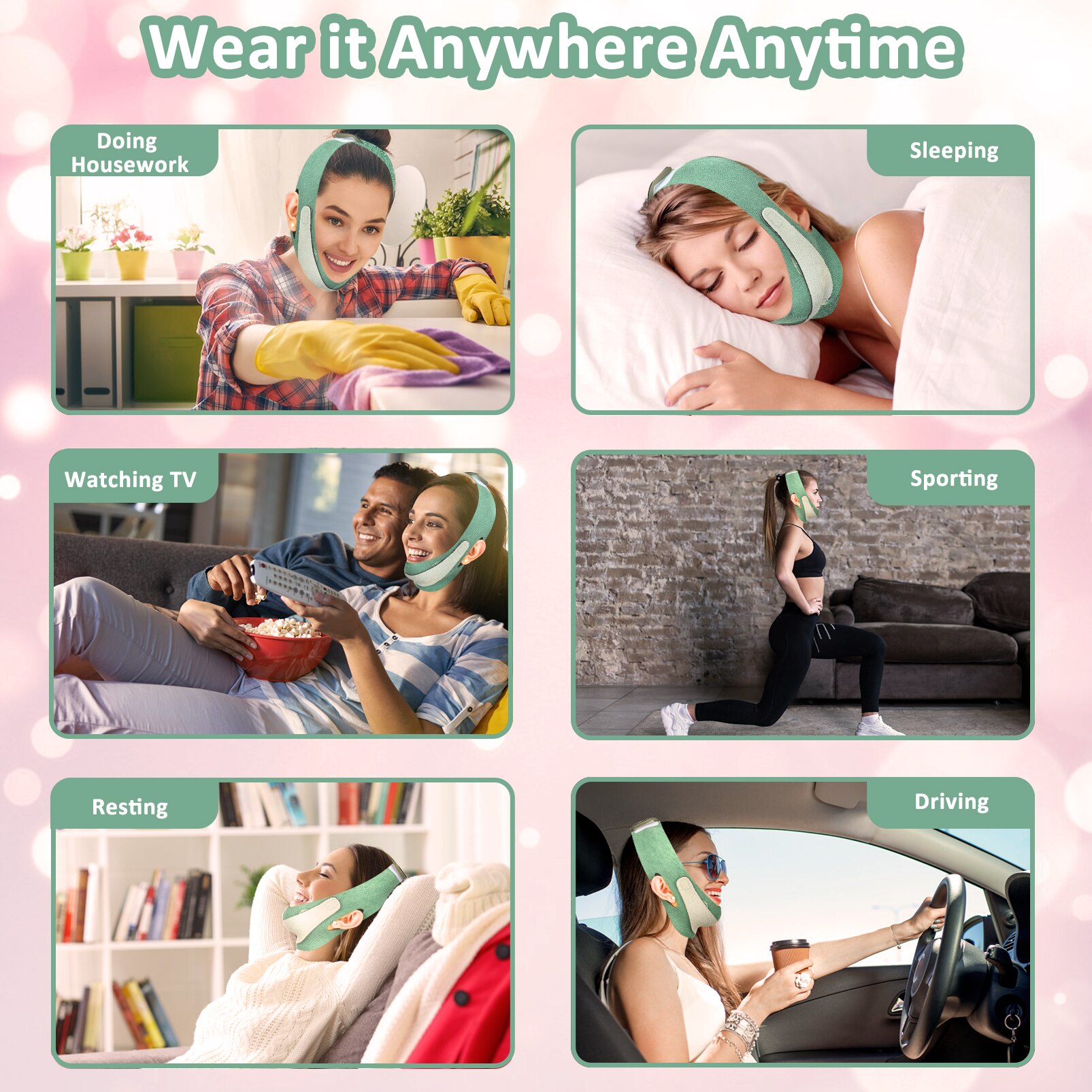 Gezicht Lifting Strap Voor Vrouwen V Lijn Facial Afslanken Tool Band Beeldhouwen Bandage Man Verminder Dubbele Kin Shaper Belt Anti rimpel