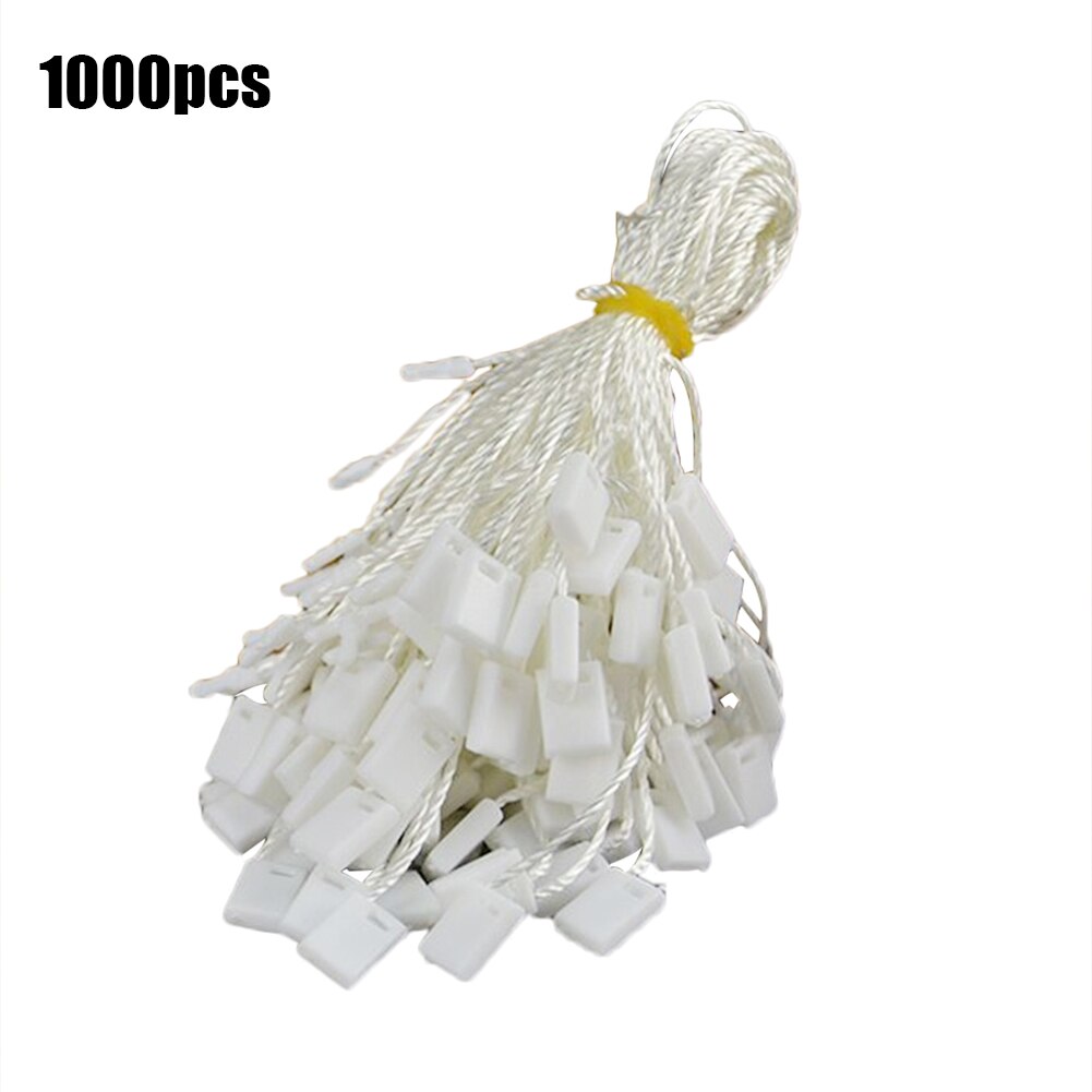 1000 Pcs/bag Clothing Hanger Tag String Nylon Black White String With Push Locker String Snap Lock Clothing Sewing Accessories: white