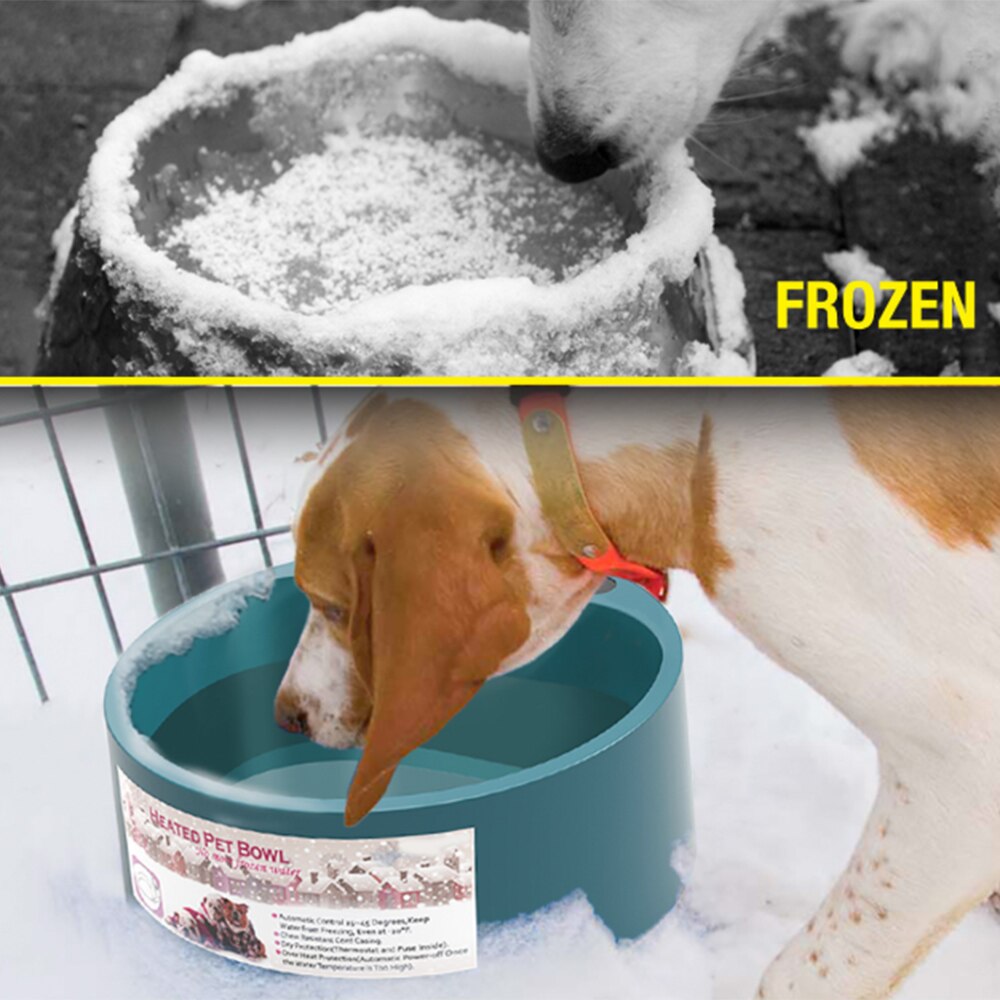 Wintervoerbak voor honden, katten, verwarmde voerbak, constante temperatuurbak, verwarmde isothermische bak, automatische waterbak