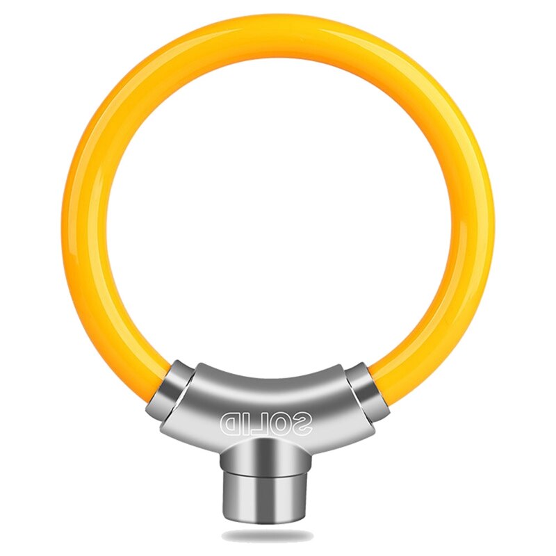 -Bicycle Lock Ring Lock Anti-Theft Cable Lock Mountain Road Bike Portable Mini Bicycle Lock Ring Lock Riding: Yellow