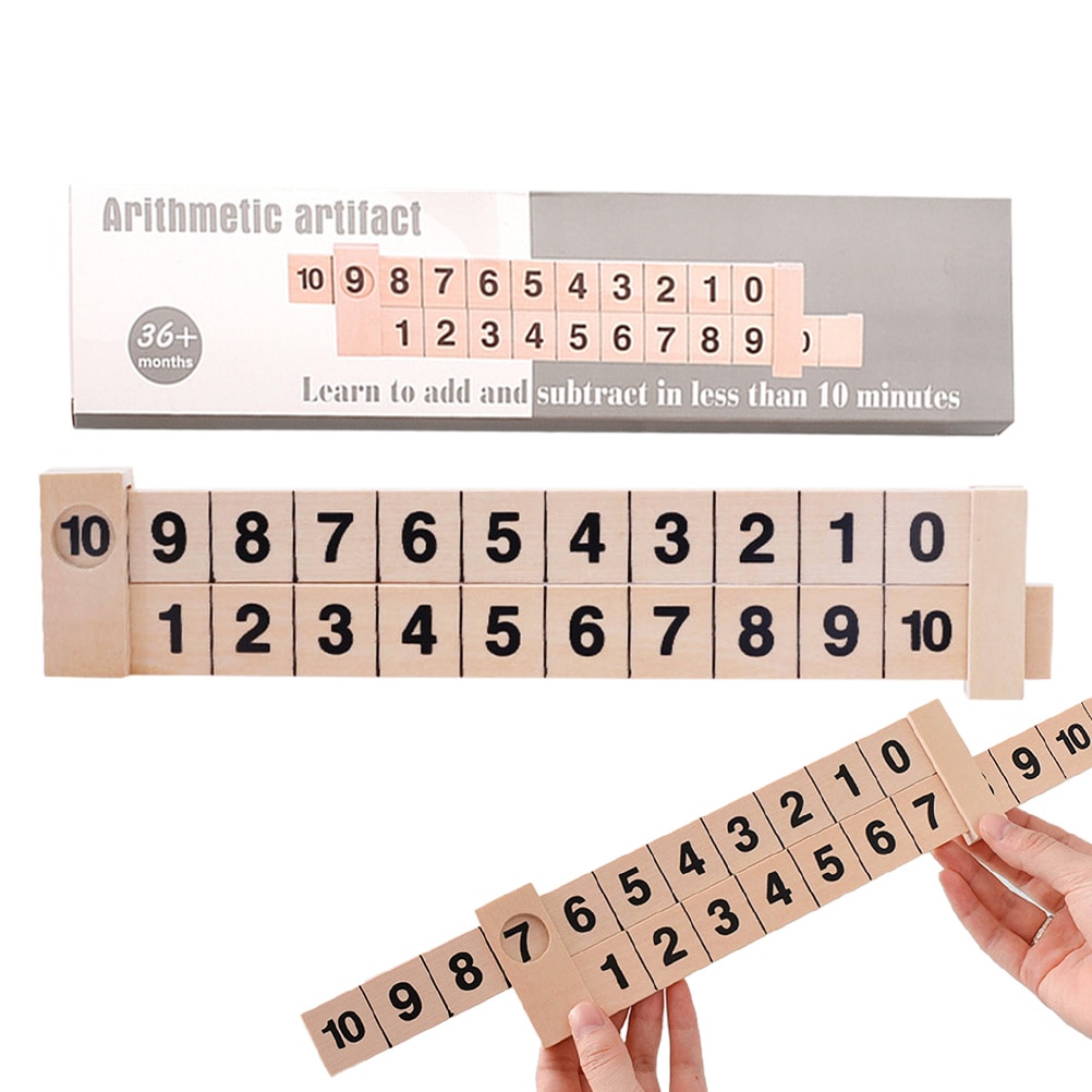 De Madera matemáticas aritmética 1-10, además de restar aprendizaje gobernante científica del carril gobernante niños educación juguetes niños #20: Default Title