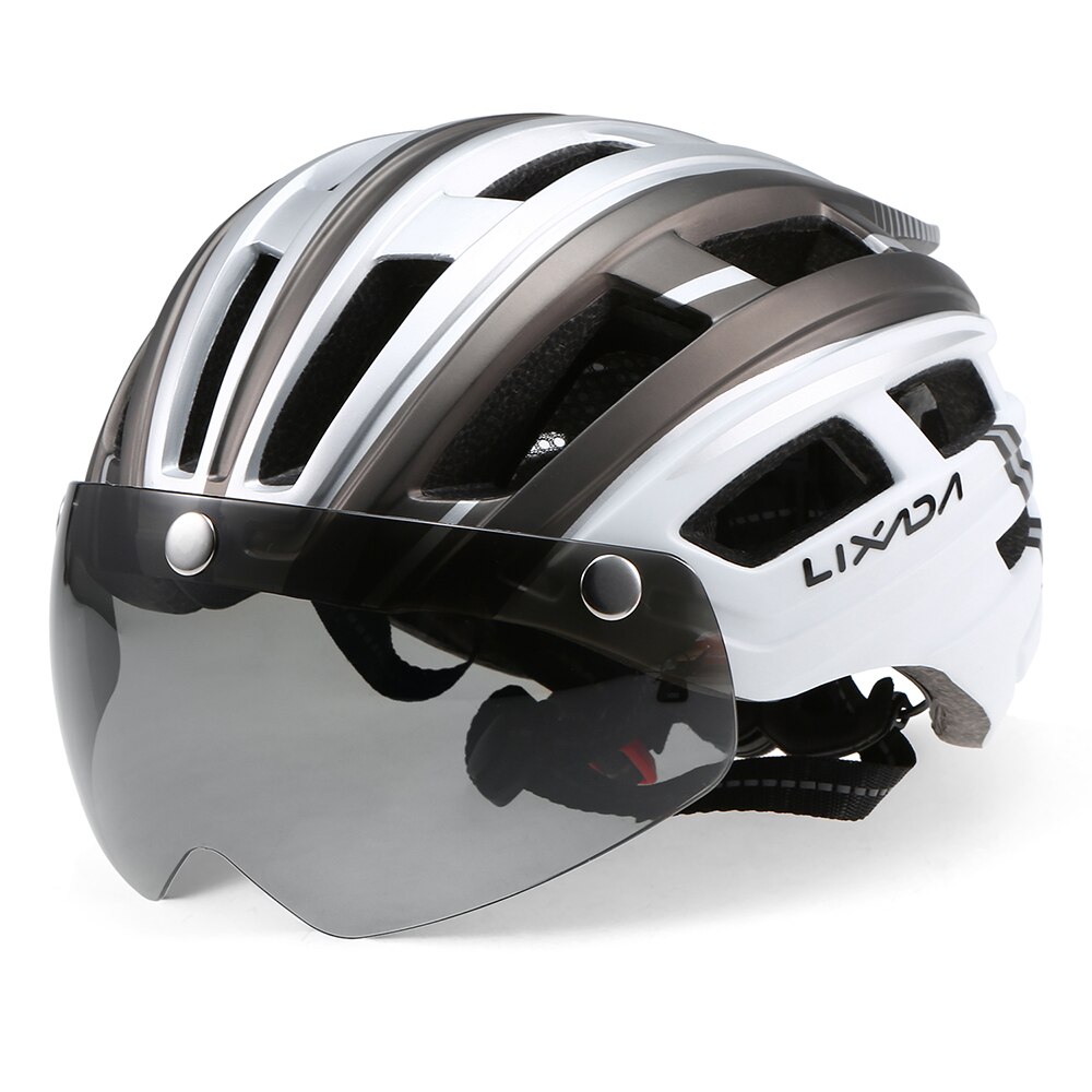 Lixada Mountain Bicycle Bike Helmet Motorcycling Helmet Back Light Detachable Magnetic Visor UV Protective Bike Helmet Cycling: Bike Helmet 2