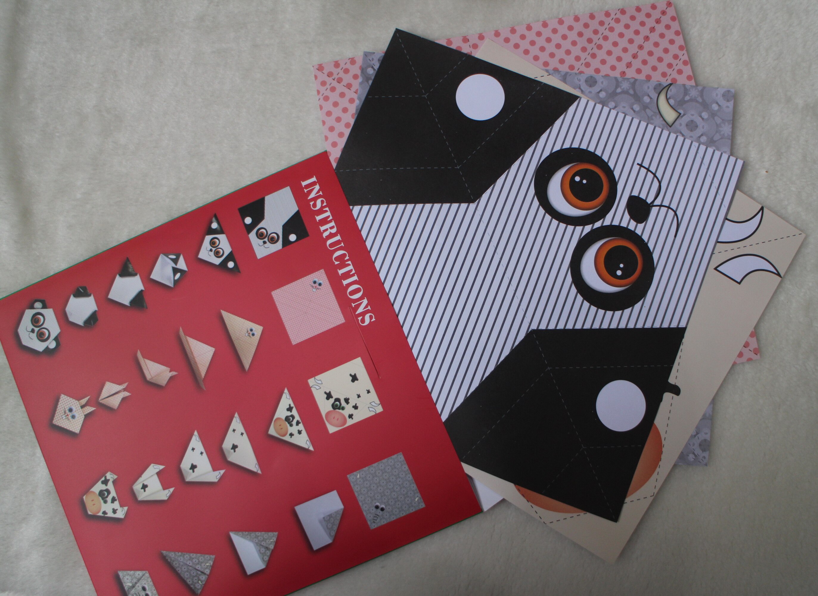 Origami Paper DIY Handicraft Instructional Animal Kraft Papers for Kids Beginners Training and School Craft Lessons