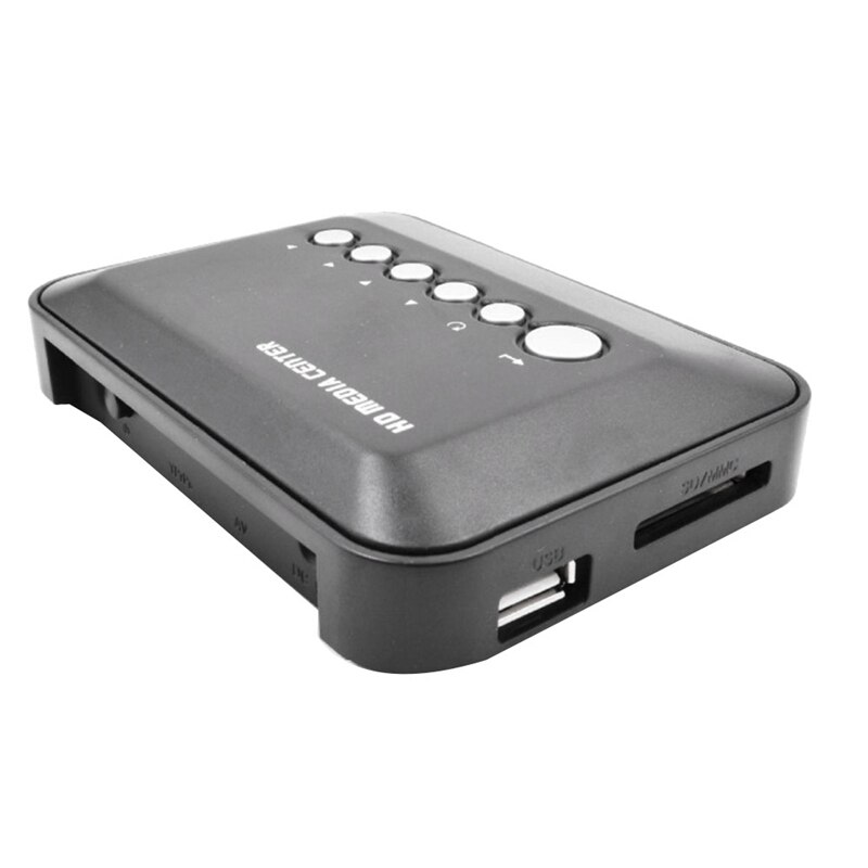 Mini Full HD1080P H.264 MKV HDD Media Player Center con HDMI Compatible/AV/VGA/USB/SD/MMC (enchufe de la UE)