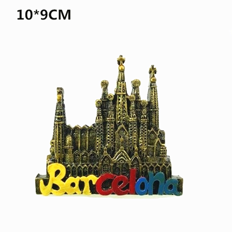Imanes turísticos para nevera de España y Barcelona, artículos de decoración de recuerdo, Colección magnética artesanal,: aes21090014