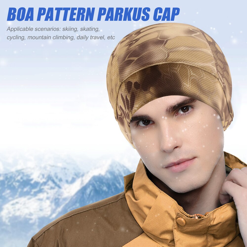 Mountain Bike Helmet Liner Hats Bicycle Durable Spandex Python Pattern Windproof Headwear Skiing Sports Cycling Equipment Hat