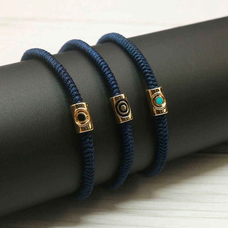 Handmade woven ethnic zircon turkish evil eye bracelet women's braided lucky enamel amulet rope bracelets for women jewelry ys -08