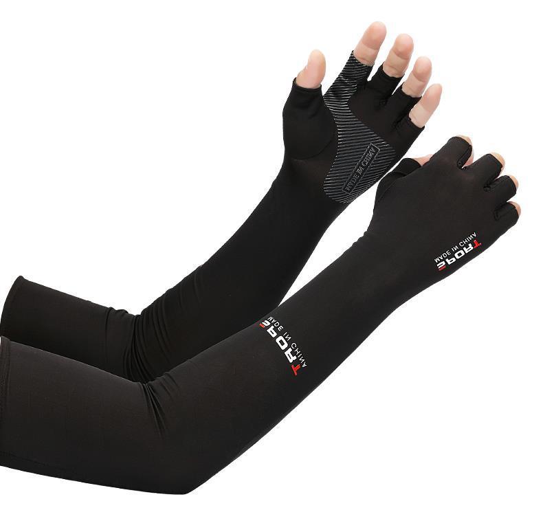 Coole Männer Frauen Arm Hülse Handschuhe Laufen Radfahren Ärmel Angeln Fahrrad Sport Schutz Arm Wärmer UV Schutz Abdeckung: WEISS