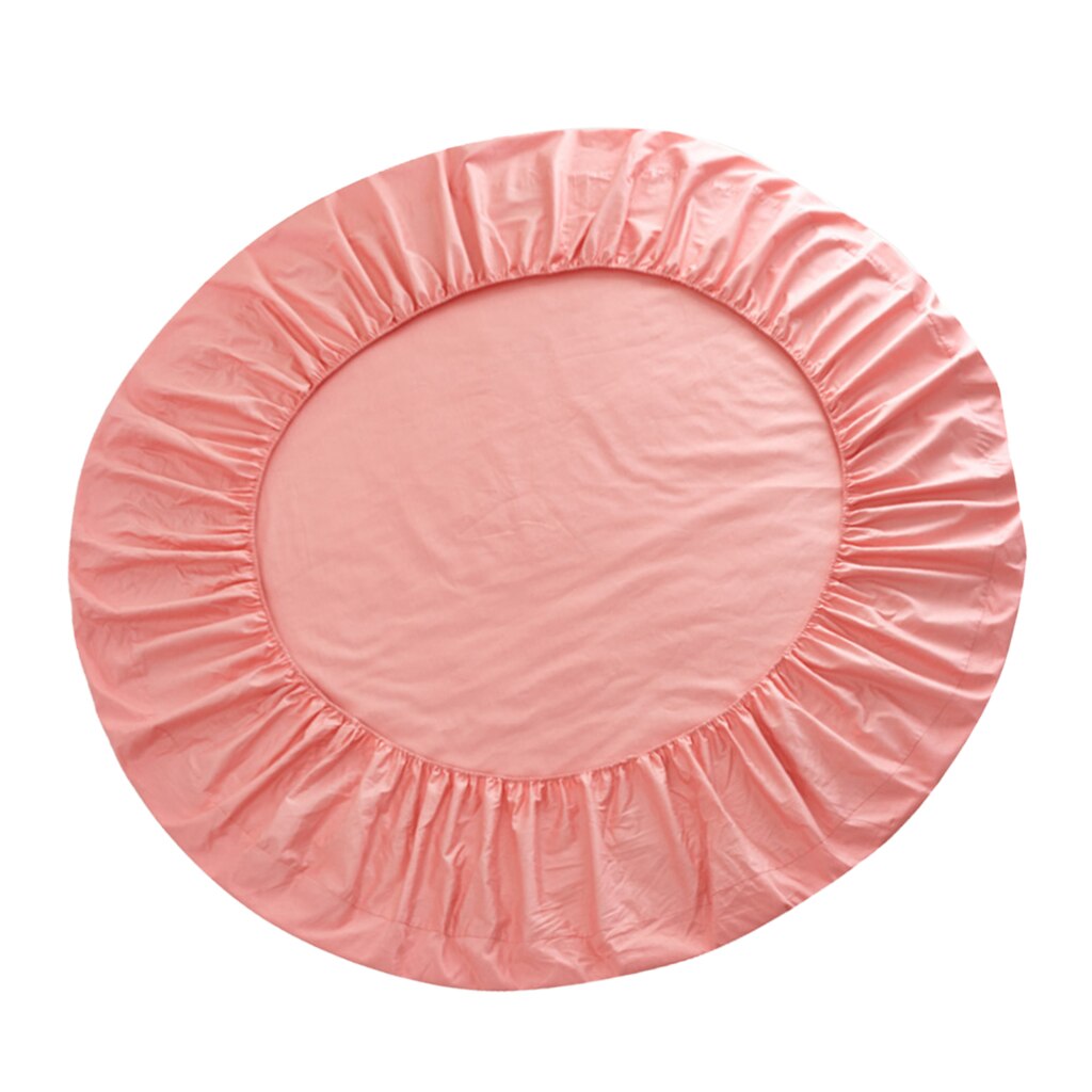 Hotel Home Round Bed Sheets Extra Soft Pure Cotton Breathable Bed Covers 86 Inch Diameter: Shallow Pink