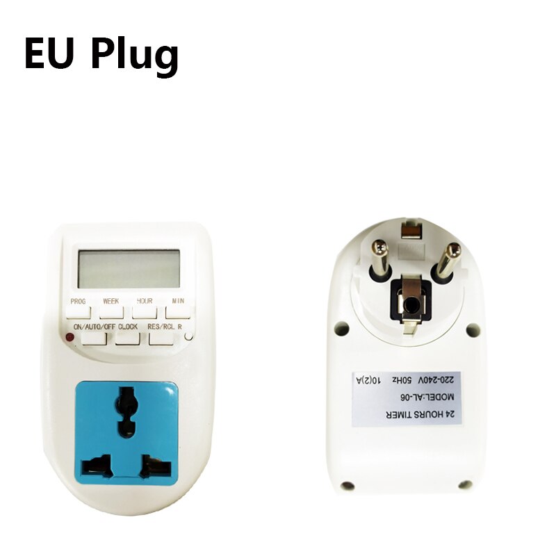 LCD Digital Programmable Timer Switch Electronic Socket Household Appliances For EU UK US Home Garden Devices: EU plug