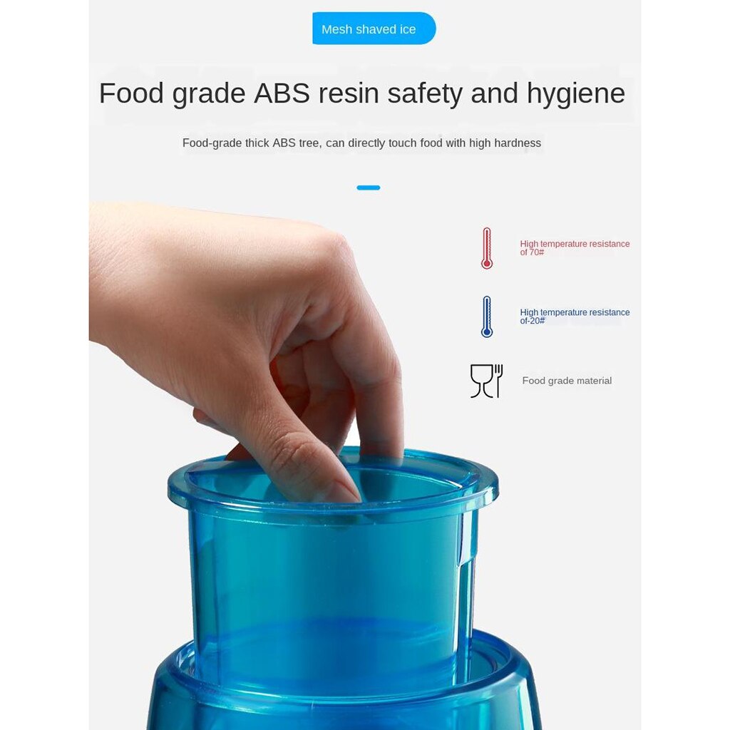 Przenośny ręczny łamacz lodu mini domowy ogolony kostkarka robić lodu mała kruszarka robić lodu maszyna robić robienia rożków lodowych maszyna niebieska