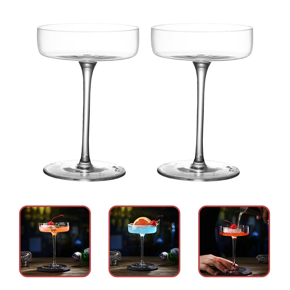 2 Stuks Delicate Glazen Bekers Champagne Sparkling Cocktail Bril Voor Thuis