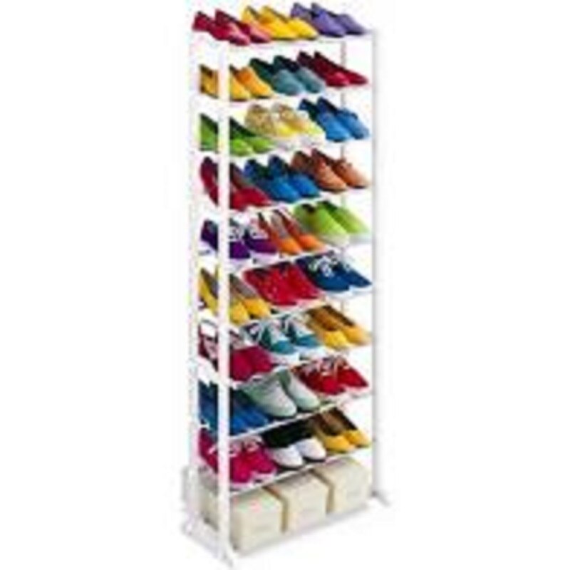 Zapatero BN1020 Plástico y Metal Capacidad para 30 pares de zapatos - Fácil de montar - Cómodo Apto para cualquier rincón