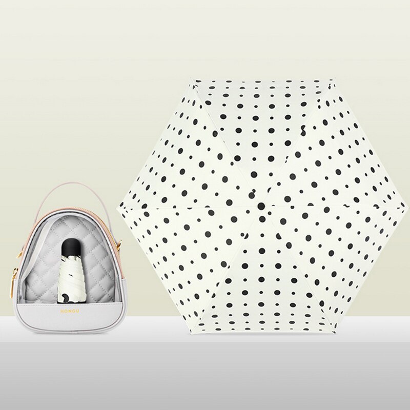 18cm Ultralight Mini Sunshade Umbrella Pocket Umbrella Black Plastic Sunscreen And UV Protection Female Folding Sun Umbrella: G20211373 H