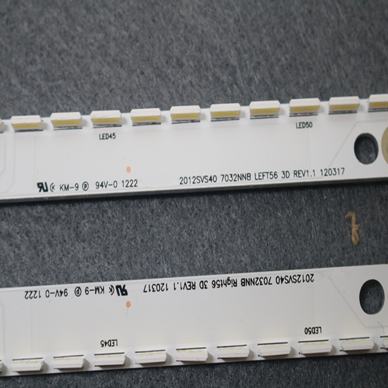 3D LED Strip Replacement 40&quot; For Samsung SLED 2012SVS40 7032NNB LEFT56/RIGHT56 3D 500mm 56LEDs*3V