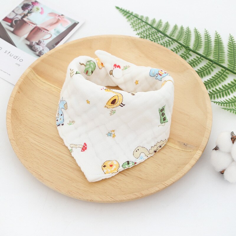8-Layer Mousseline Slabbers 100% Natuurlijke Katoen Zachte Baberos Bebe Animal Bandana Zuigeling Kiel Burp Doek Voeden Speeksel handdoek