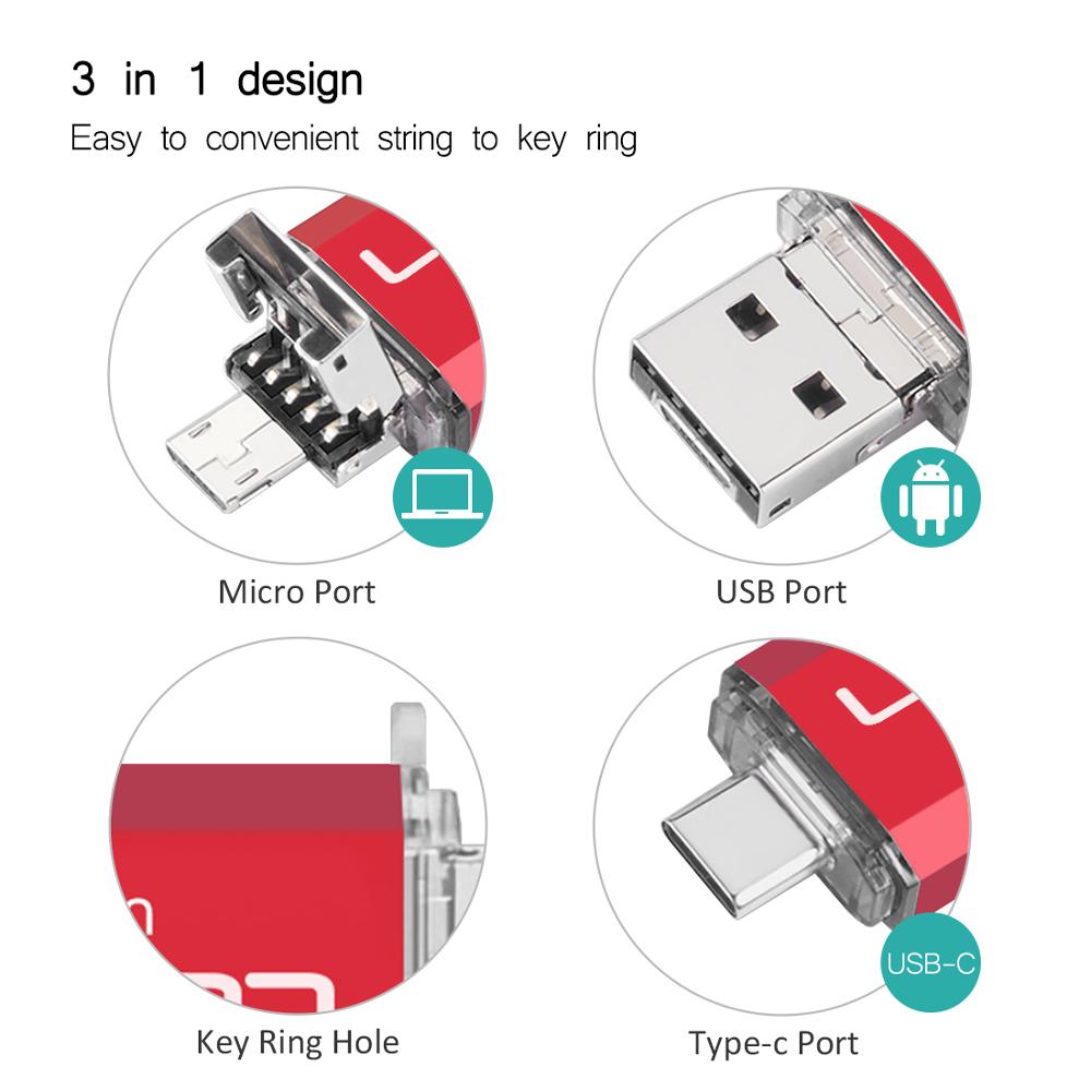 USB stick USB OTG Flash Drive para el teléfono android Samsung S10 S9 S8 S7 S5 S3 Huawei P30 P20 Pendrive USB C photo stick micro u disco