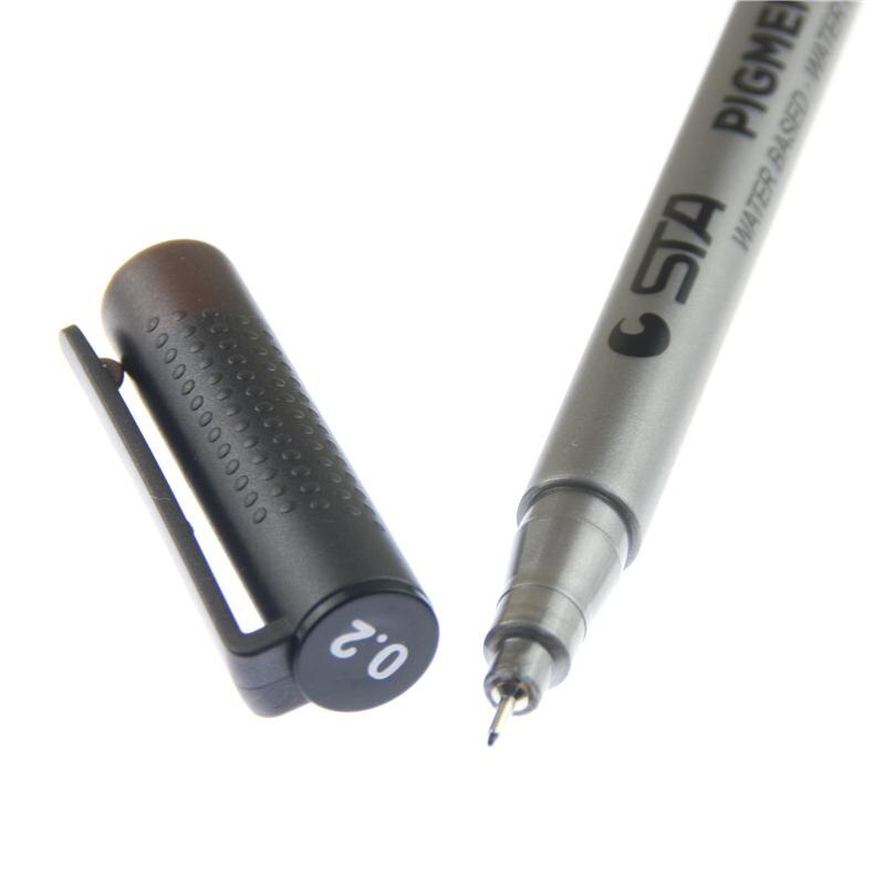 2 Pcs Micron Pen Variety Of Pen Tip Size Micro-line Ultra-fine Ink Pen Permanent Art Mark Comic Cartoon: 02