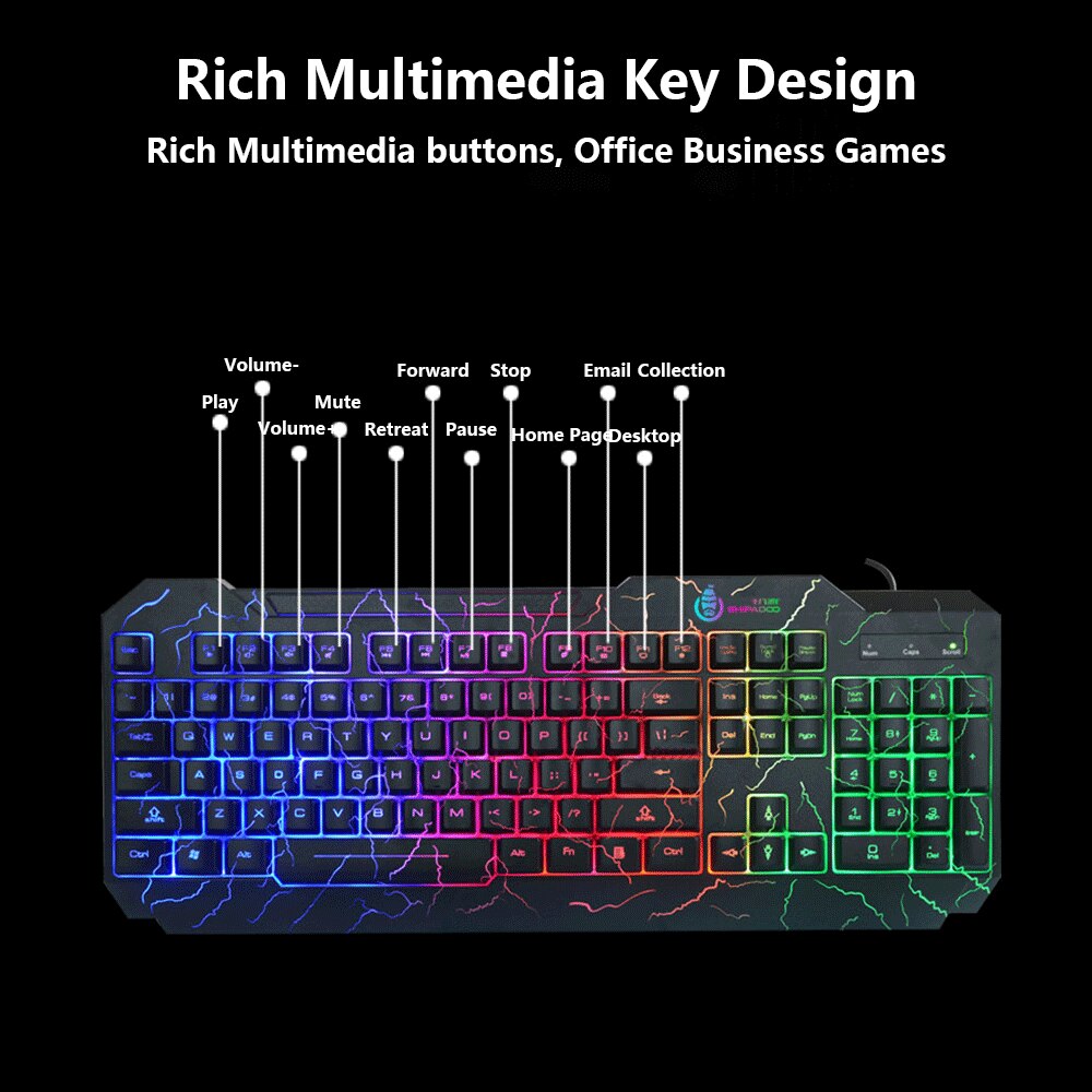 Gaming Keyboard and Mouse Computer Keyboard RGB Backlit Black Mechanical Feeling 104 Keys for PC Laptop Computer Work