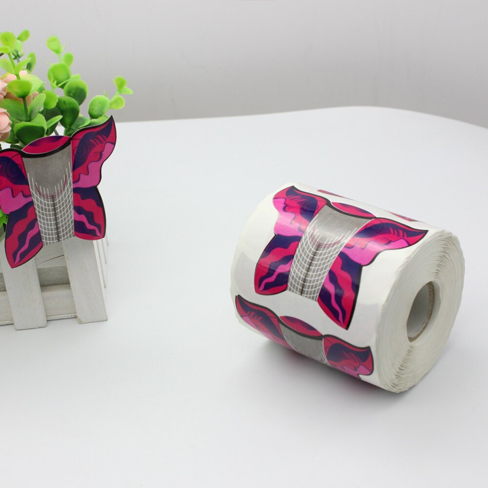 500pcs Nail Forms Shaped Nail Art Guide Form Sticker Acrylic UV Tip Extension Golden Nail Paper Holder Nail Tool