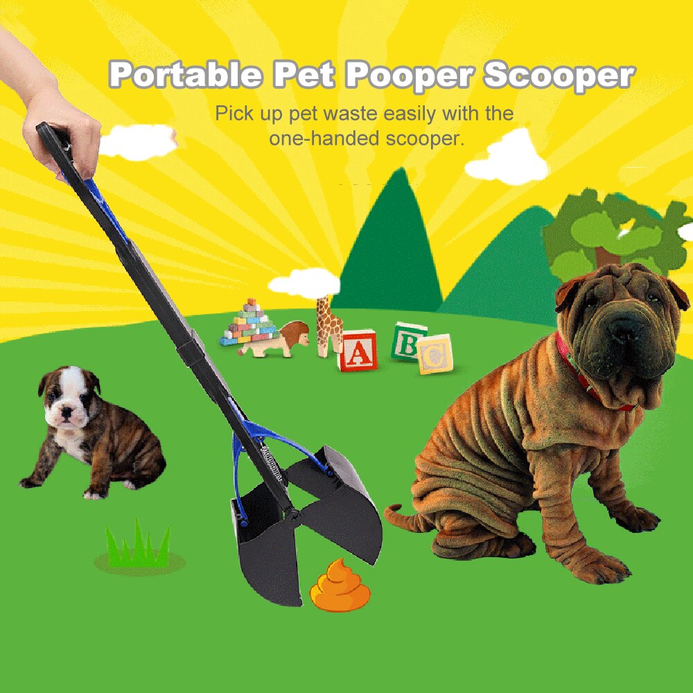 Kæledyr pooper scooper langt skaft hund poop scooper kæbe poop scoop skovl afhente dyr affaldsvælger kæledyr udendørs rengøringsværktøj