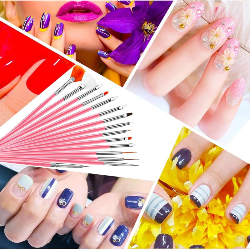 Juego de pinceles para uñas, suministros profesionales para uñas, Gel acrílico UV, dibujo, punteado, manicura, herramientas de artístico, accesorios de maquillaje