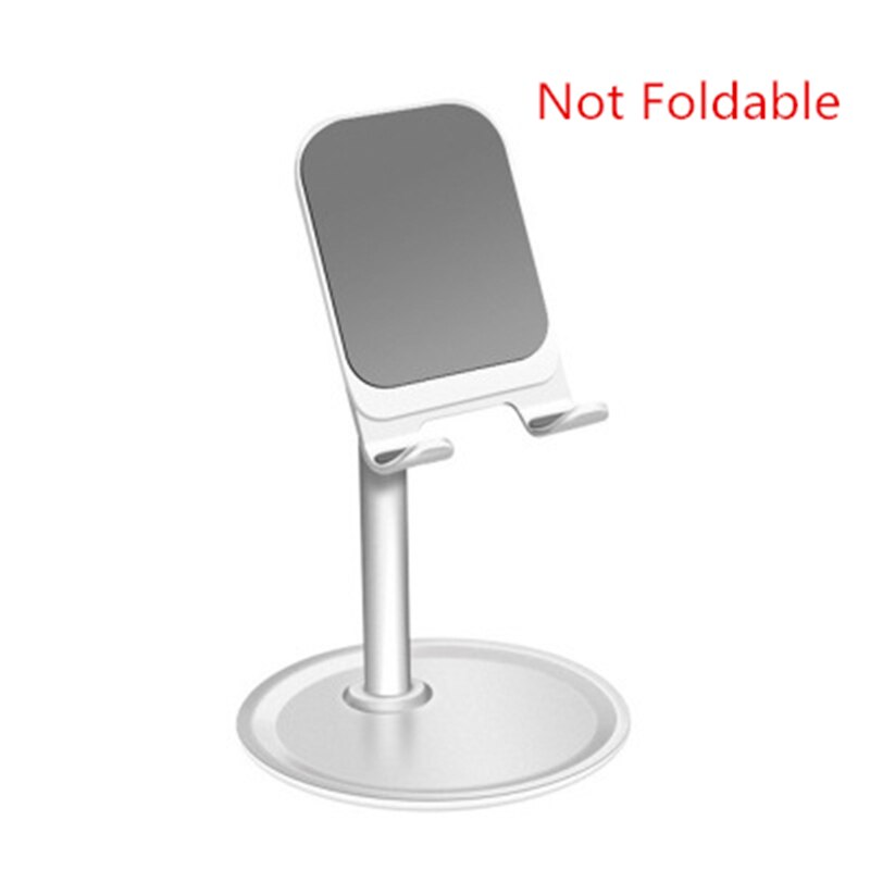 Support de bureau en métal pliable pour téléphone portable, réglable, pour iPhone, iPad,: Style 2 White