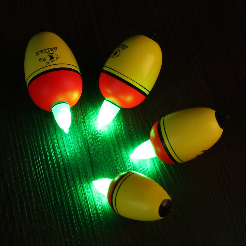 1Pcs 20g/30g/40g/50g Electronic Fishing Night Float Light Stick EVA Night Fishing Bobber with 2 Button Cells Fishing Accessories