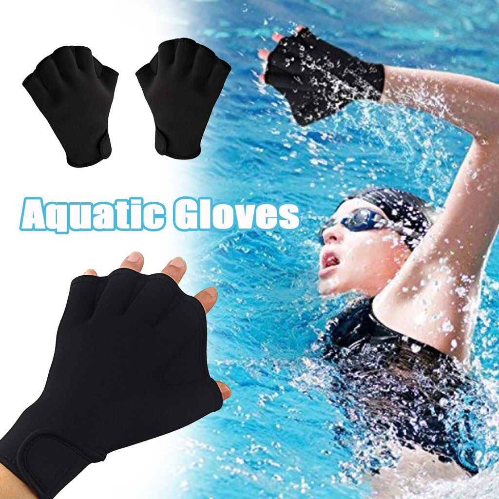 Aquatic Handschoenen Voor Het Helpen Bovenlichaam Weerstand Zwemvliezen Zwemmen Handschoenen Goed Size Mannen Vrouwen Aquatic Fitness Water Training # E