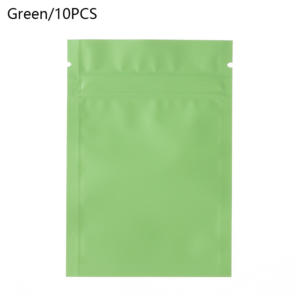 10 stk miljøvenlig aluminiumsfolie lille pose organisation blank varmeforsegling flad lynlås detail opbevaringspose: Grøn -10 stk