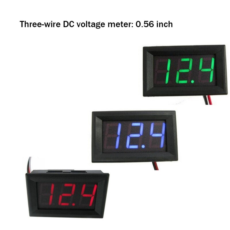 Auto Mini Voltmeter Tester Digitale Voltage Test Batterij Dc 0-30V Rood/Blauw/Groen