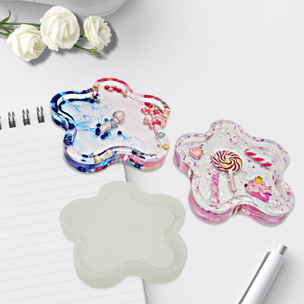 5 Stijlen Diy Siliconen Cup Pad Water Cup Mat Houder Epoxyhars Ambachten Mallen 1 Pcs Transparante Klei mould