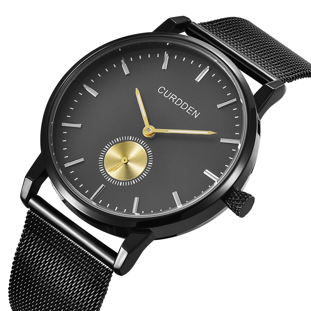 Brand CURDDEN Couple Watch Minimalist Casual Quartz Watch Men Women Waterproof Stainless Steel Relogio Masculino Marca