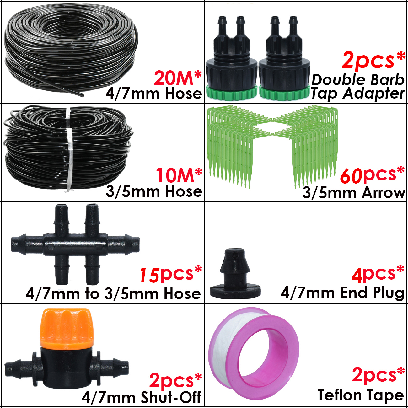 KESLA Garten Automatische Bewässerung Bewässerung Bausatz Ellenbogen Emitter Tropfen-System 4/7MM zu 3/5MM Schlauch für Bonsai Topf Blume Gewächshaus: Orange
