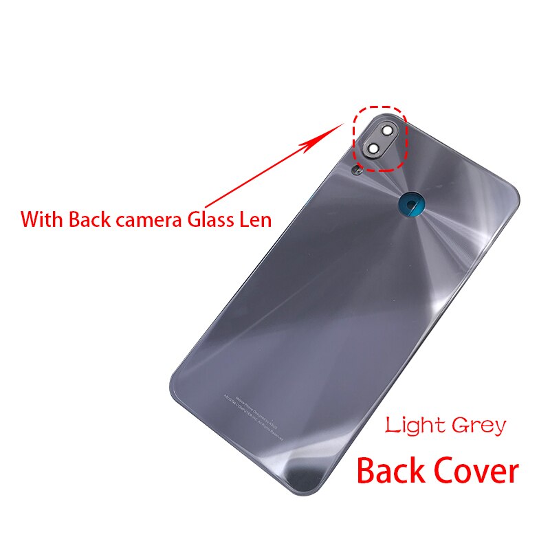 Front Housing Bezel LCD Frame Panel Cover For Asus Zenfone 5 ZE620KL 5Z ZS620KL Back Cover With Camera Glass: Back Cover Grey
