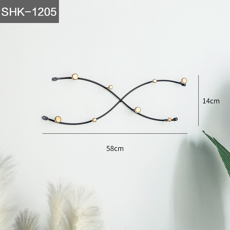 Golden and Black wall decoration hook Nordic key hanger coat hook bedroom fitting room hook: SHK-1205