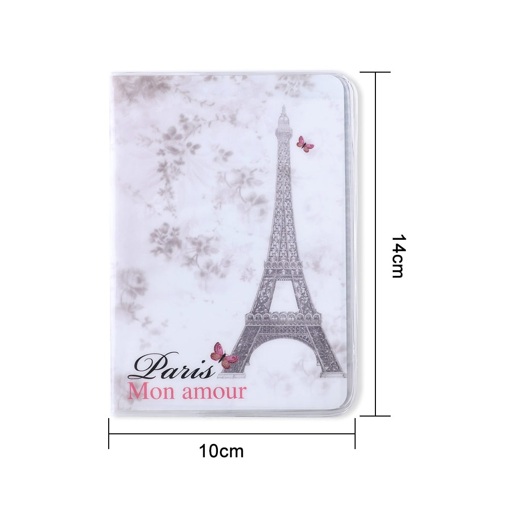 1Pc Passport Cover Card ID Holders Women Men Travel PVC Document Folder Passport Package Eiffel Tower Passport Holders