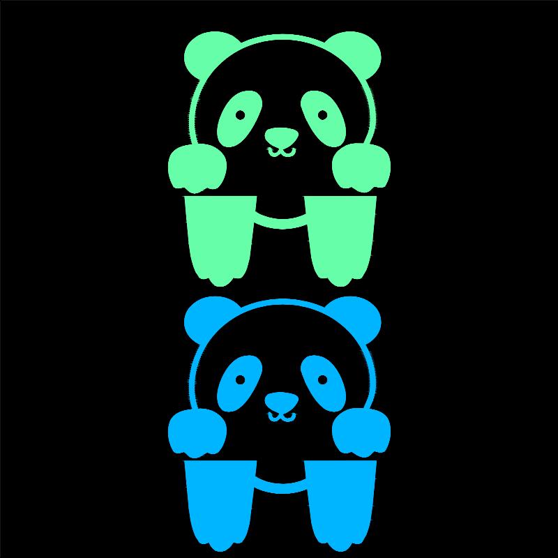 Leuke Panda Light Switch Sticker Glow in The Dark Cartoon Animal Muurtattoo Kids Kamers Kinderen Slaapkamer Jongen Meisje Thuis DIY Decor
