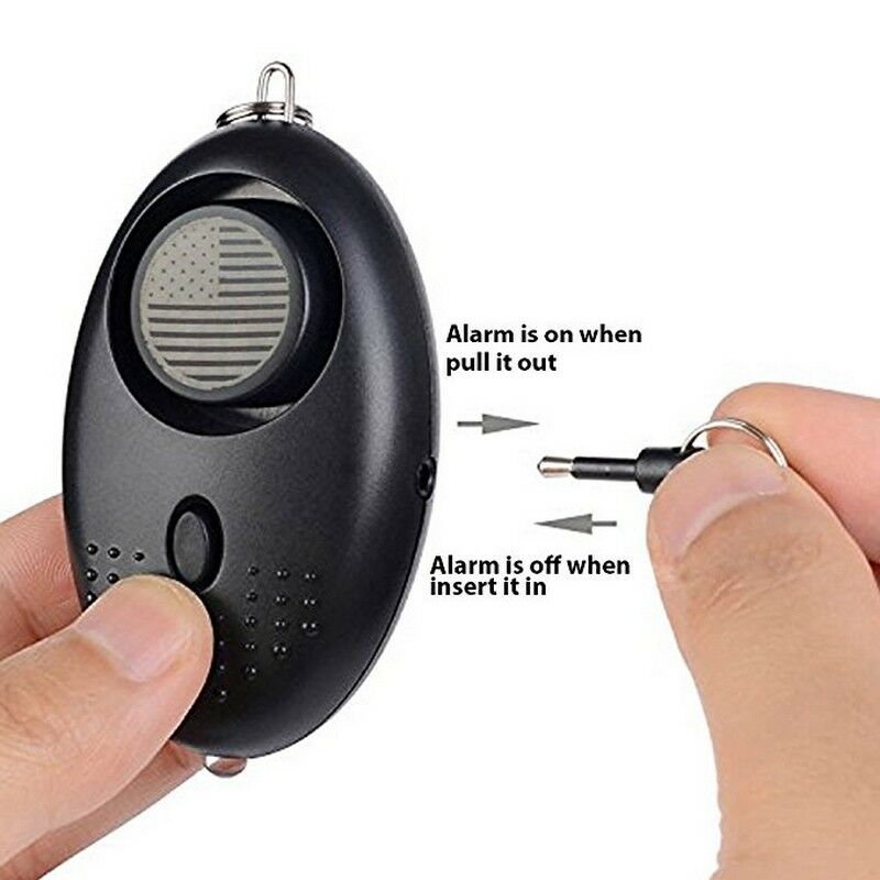 2 PCS Personal Alarm Rape Attack Panic Security 140dB Loud LED Keyring Alarms